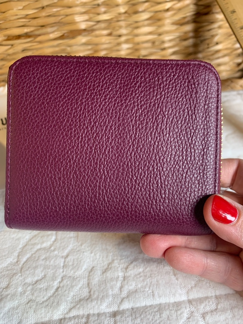 Furla-plum colored leather mini wallet NWT - Picture 4 of 11